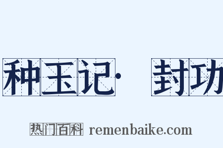 种玉记·封功是什么意思的图片